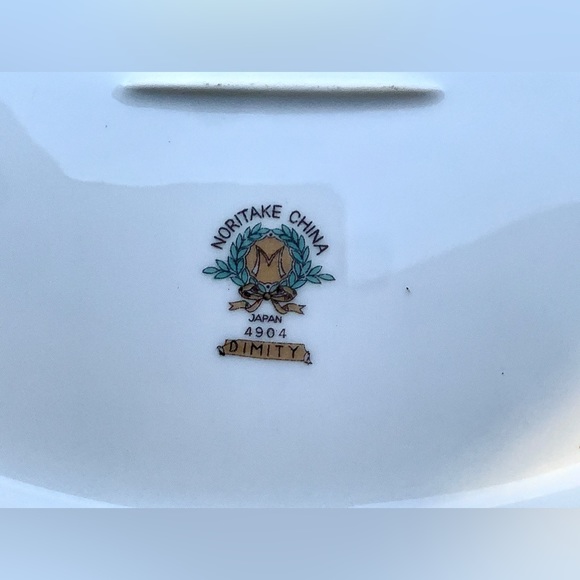 Vintage Discontinued Noritake DIMITY Gold Trim Lug Handled Oval Serving Plate - Picture 5 of 16